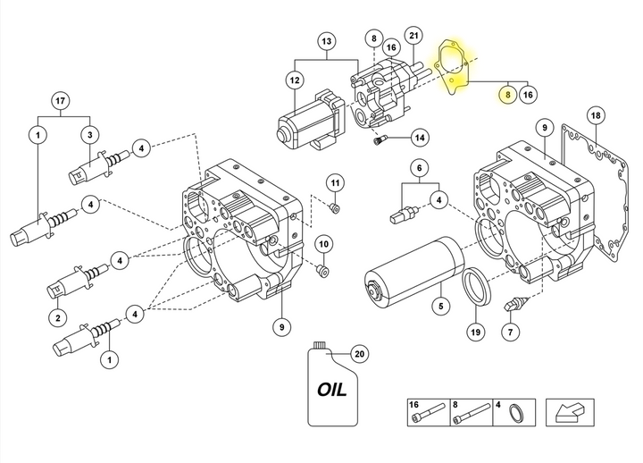 Lamborghini E-Gear ISR Gasket For Hydraulic Pump 470398009A