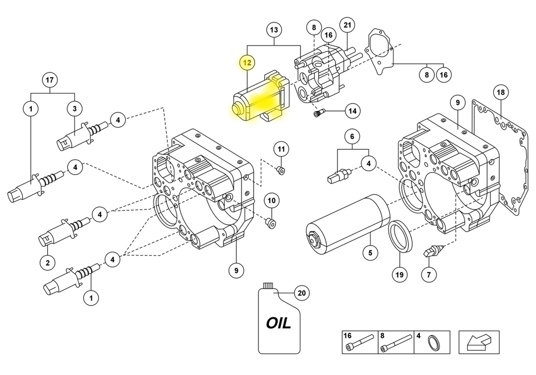 Lamborghini E-Gear ISR Motor For Hydraulic Pump 470398199