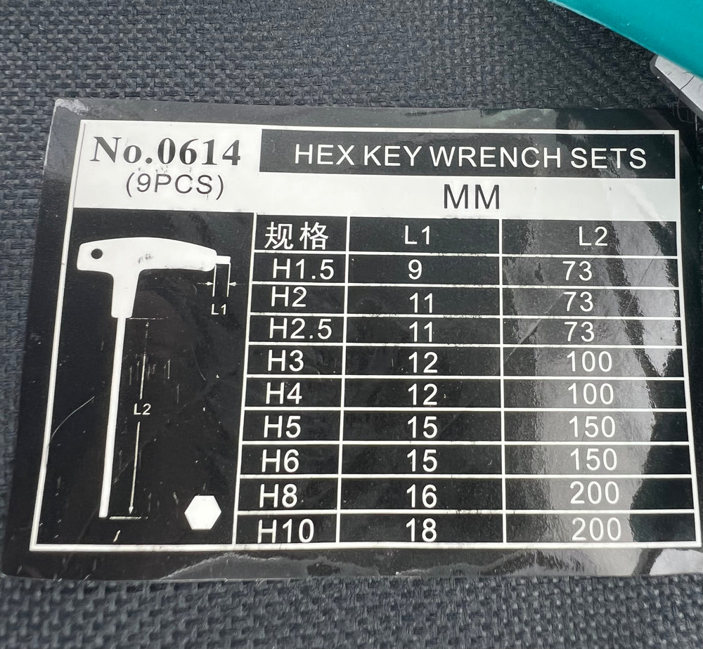 Metric Hex Key set Metric T-Handle Hex Key Wrench Set -941645